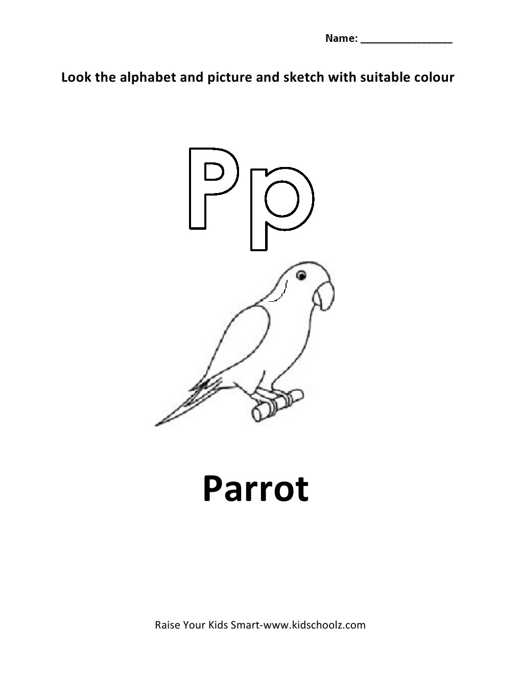 Alphabets colouring worksheets