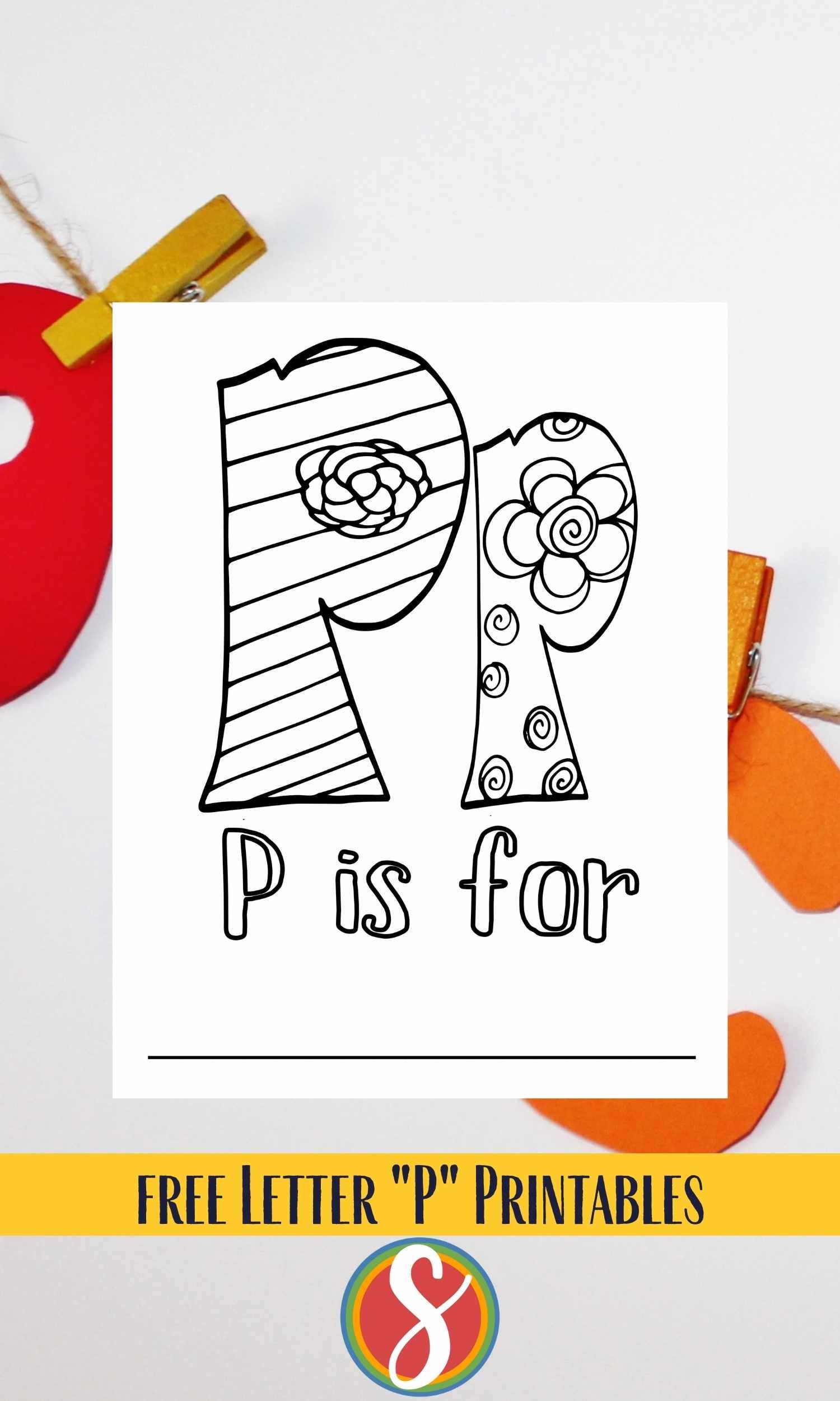 Free letter p coloring pages â stevie doodles