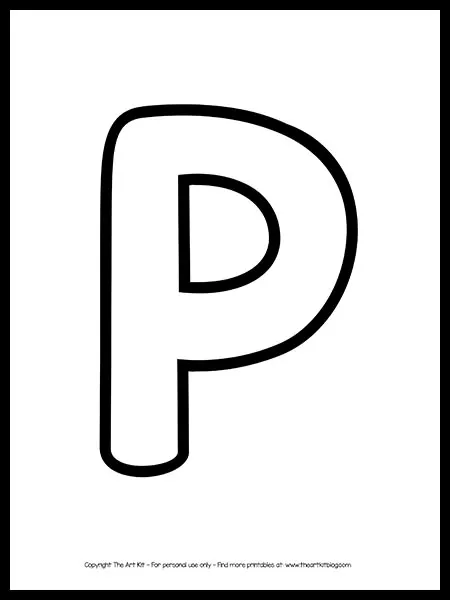 Uppercase letter p outline printable free â the art kit