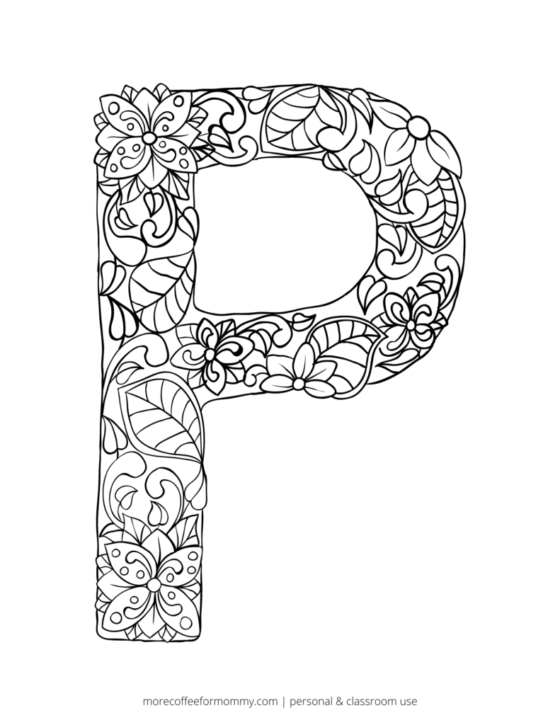 Free printable alphabet coloring pages â more coffee for mommy