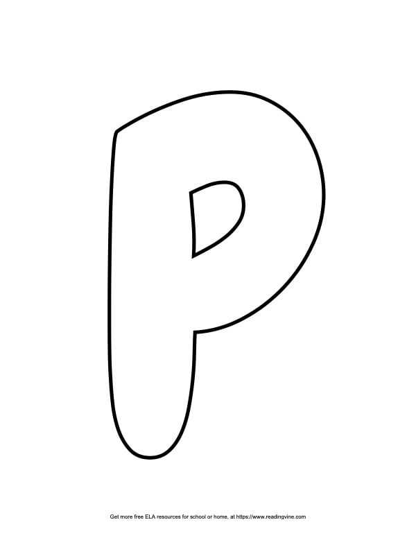 Bubble letter p free printable styles