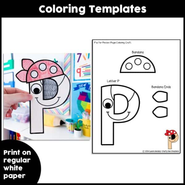 Uppercase letter p is for pirate craft activity