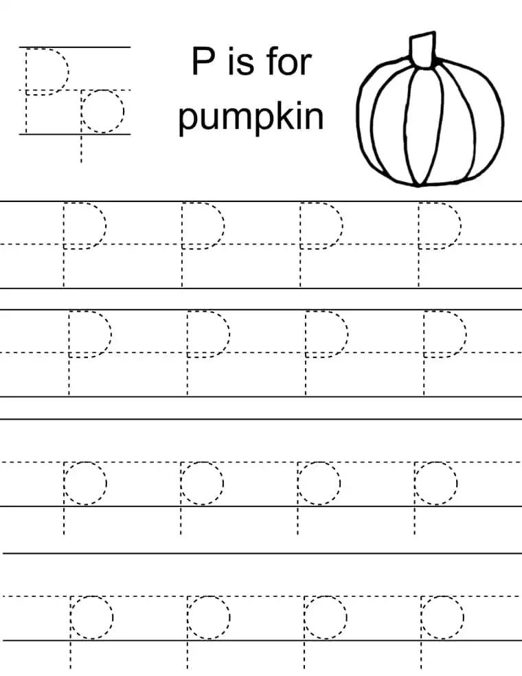 Free letter p tracing sheets and worksheets for preschool