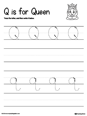 Free tracing and writing the letter q