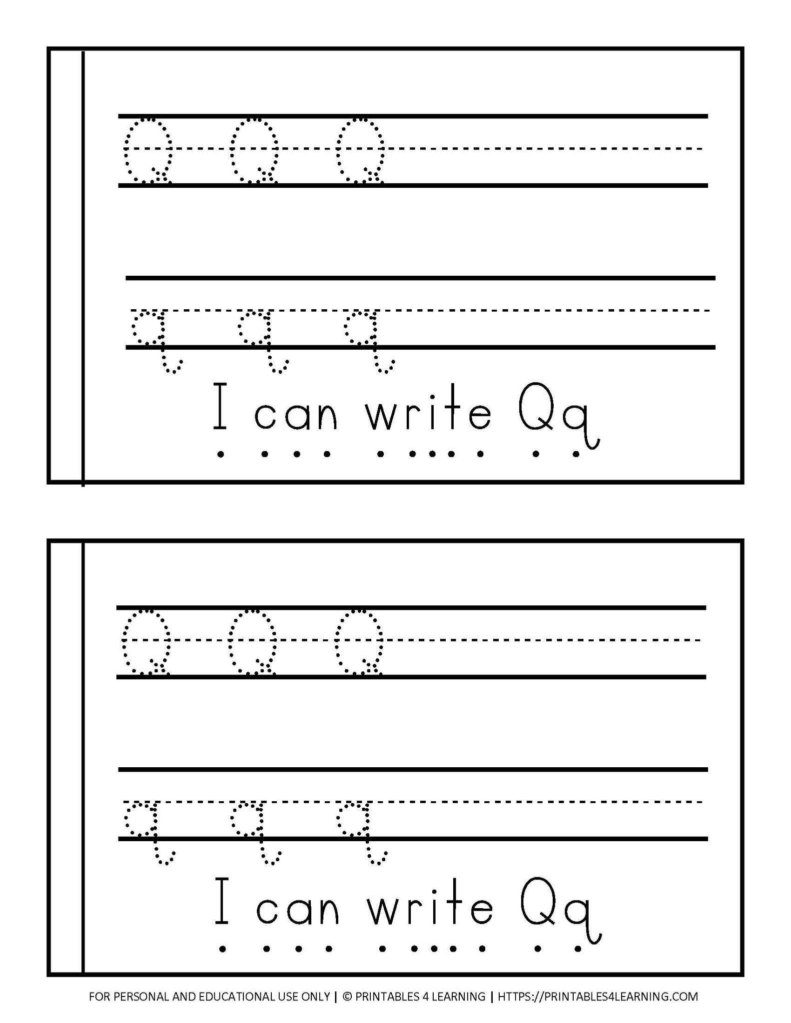 Letter q emergent reader coloring book â printables learning