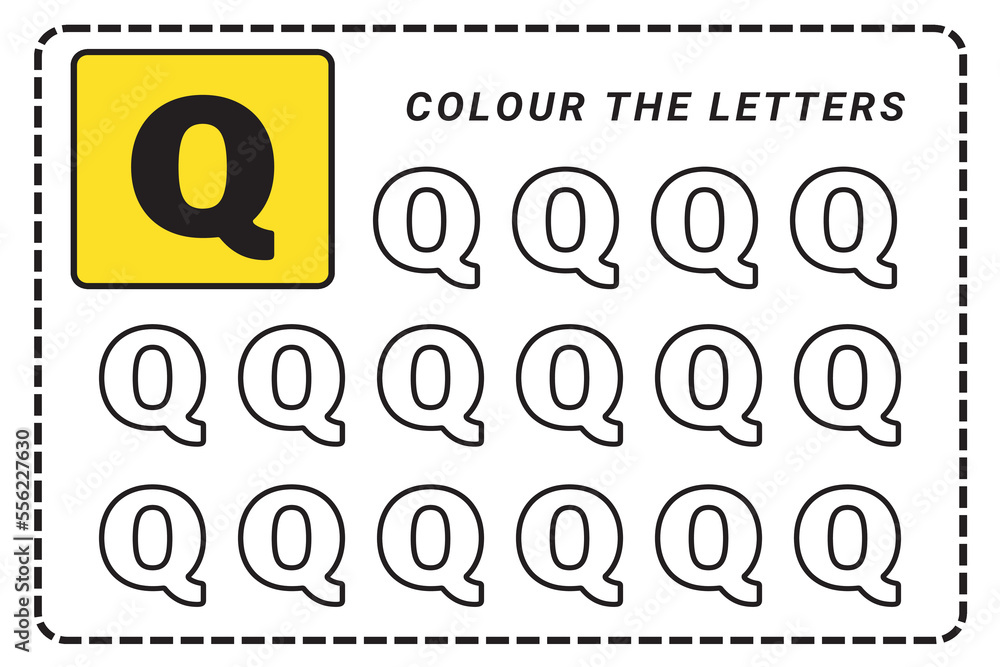 Alphabet tracing practice letter q tracing practice worksheet learning alphabet activity page printable template uppercase and lowercase abc trace practice worksheet learning english handwriting vector