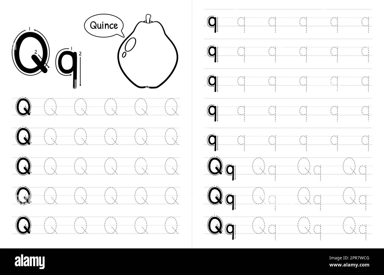 Tracing letter q hi