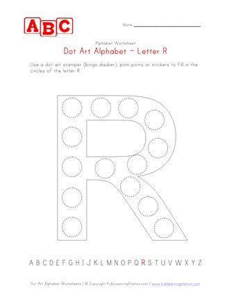 Dot art letter r all kids network