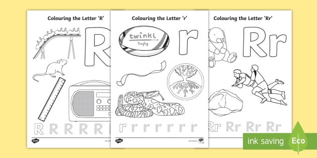 Letter r colouring pages teacher made