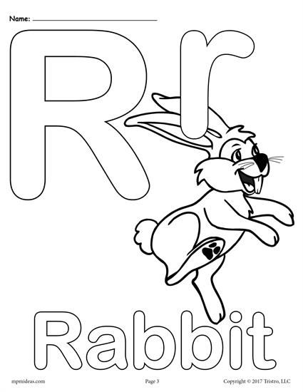 Letter r alphabet loring pages