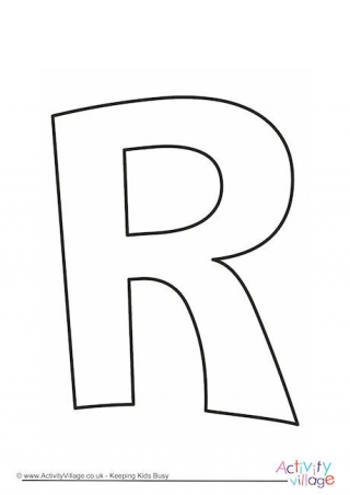 Letter template upper case r quirky