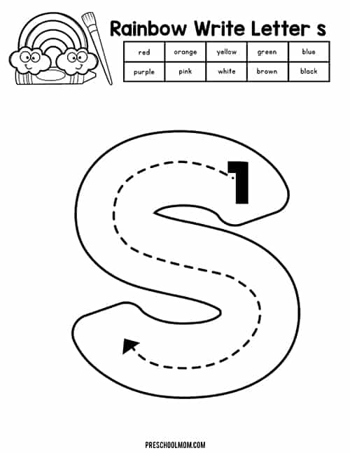 Letter s preschool printables
