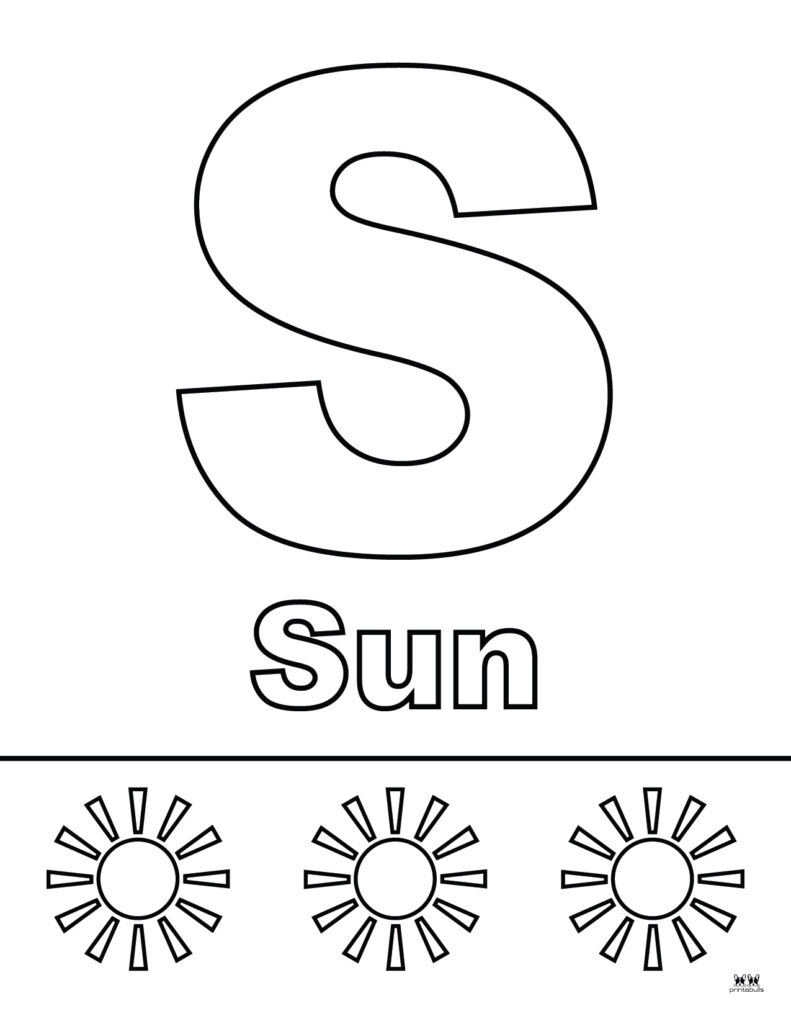 Letter s coloring pages