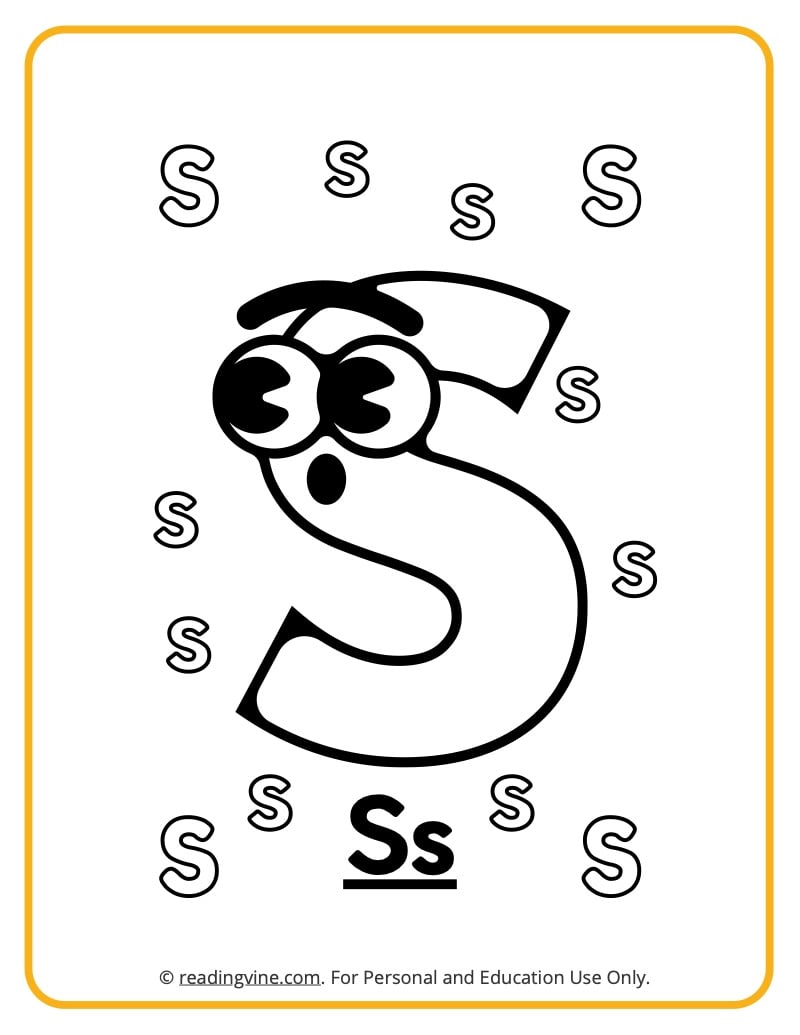 Letter s coloring pages