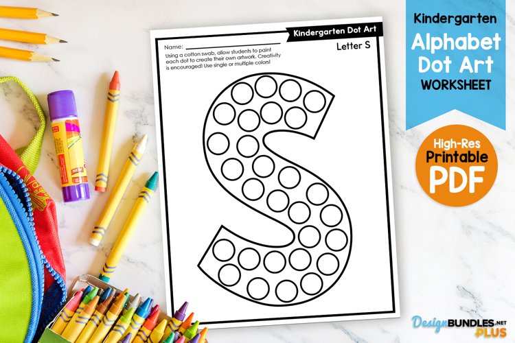 Alphabet dot art capital s