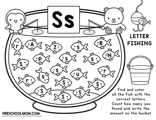Letter s preschool printables
