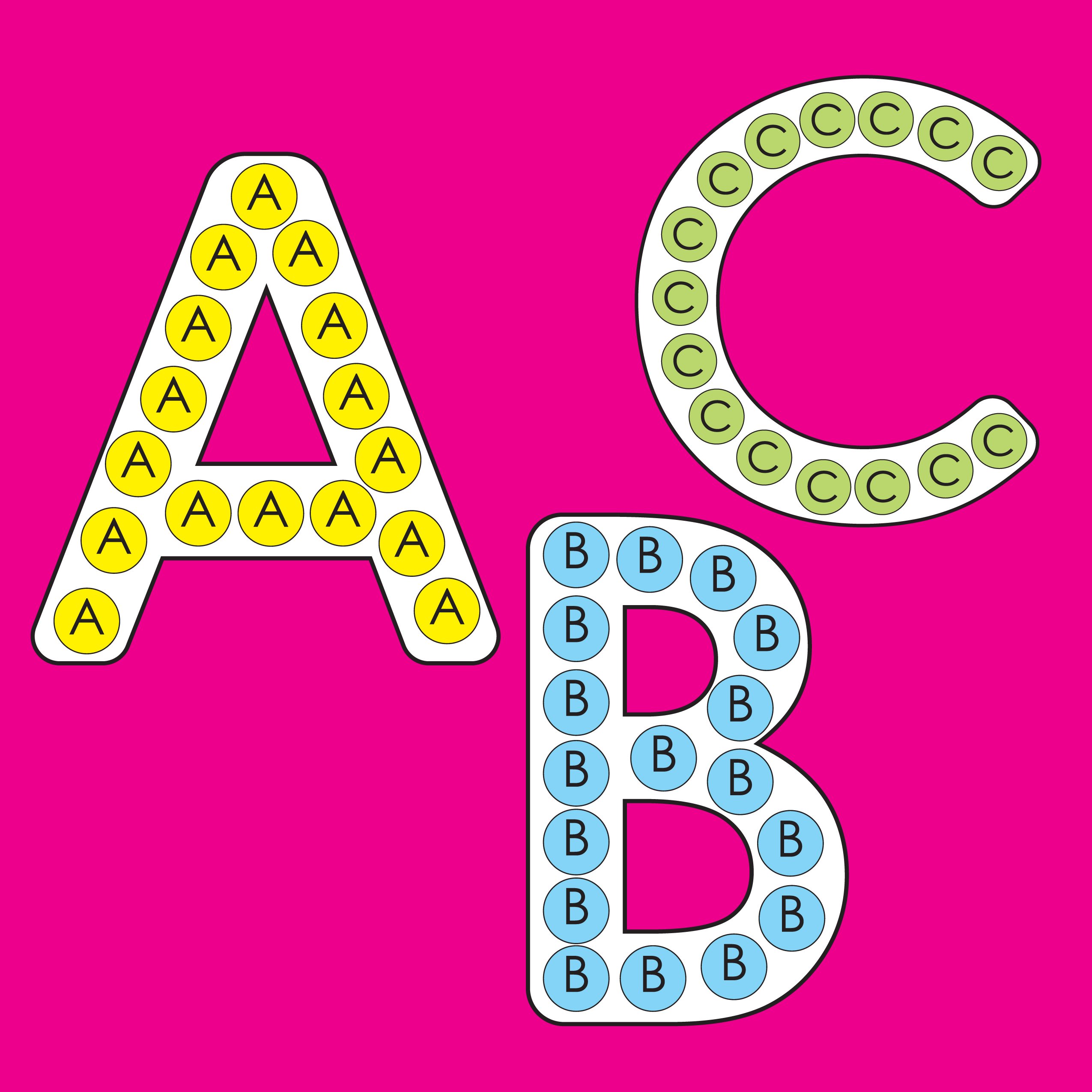 Abc dot markers activity free coloring pages