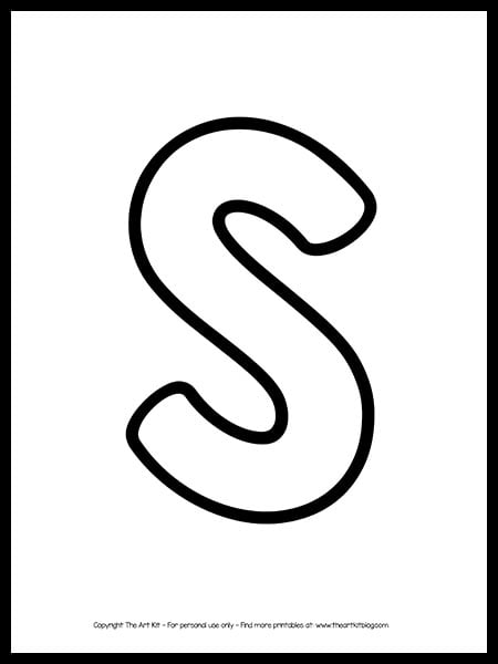 Uppercase letter s outline printable free â the art kit