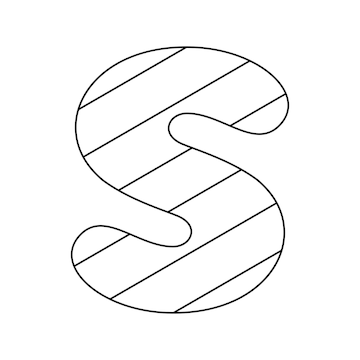 Premium vector coloring page with letter s for kids