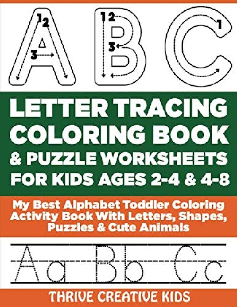 Buy abc letter tracg colorg book puzzle worksheets for kids ages