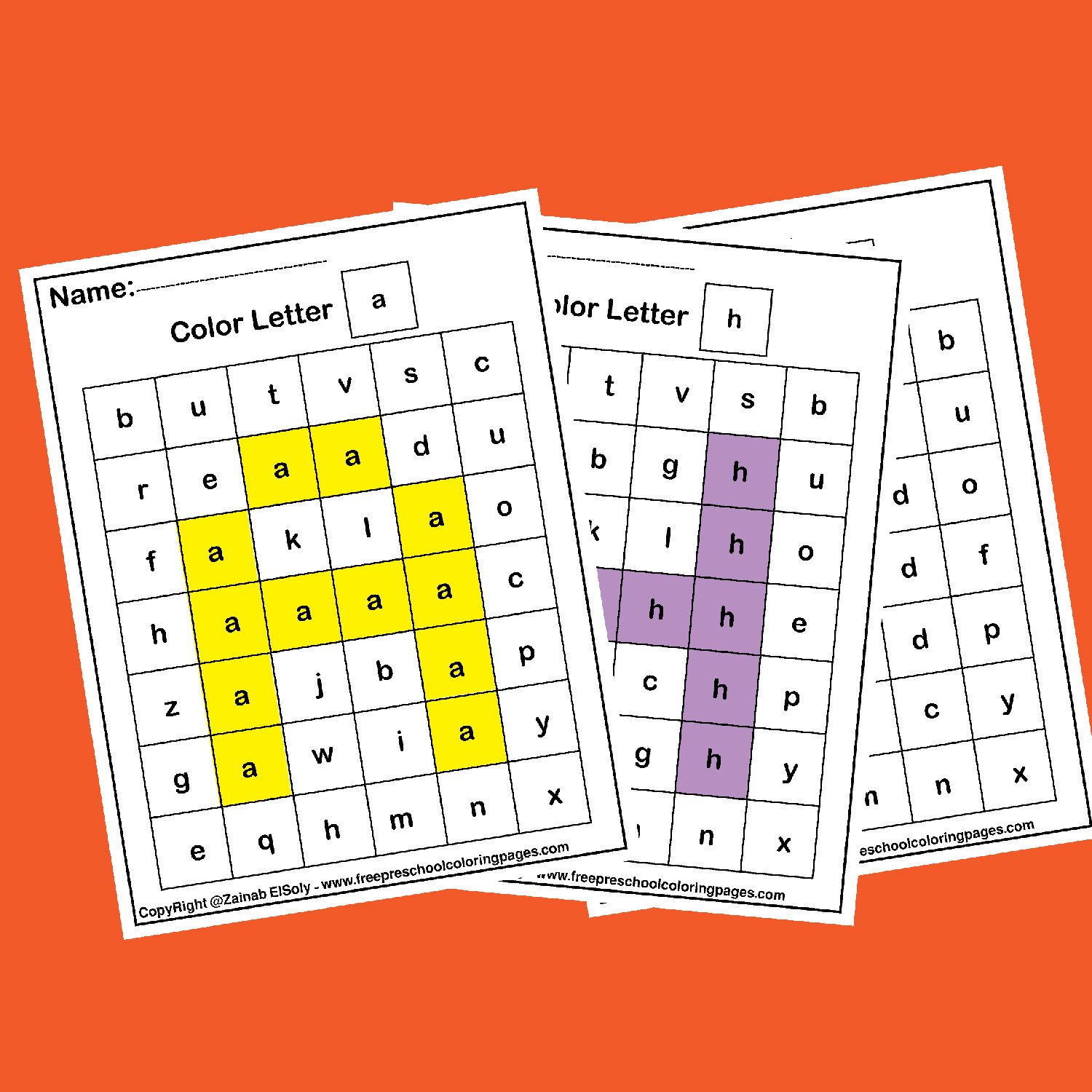 Abc color by letter free coloring pages