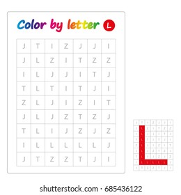Color by letters learning alphabet letters stock vector royalty free