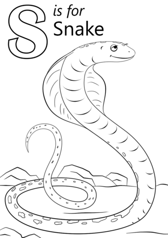 Letter s is for snake coloring page from letter s category select from printable câ snake coloring pages letter a coloring pages printable coloring pages