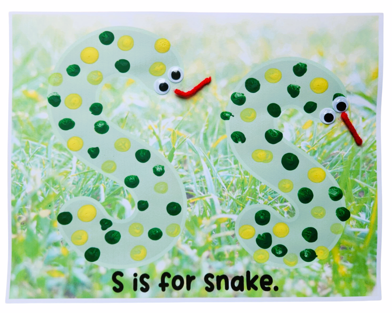 S is for snake craft coloring page