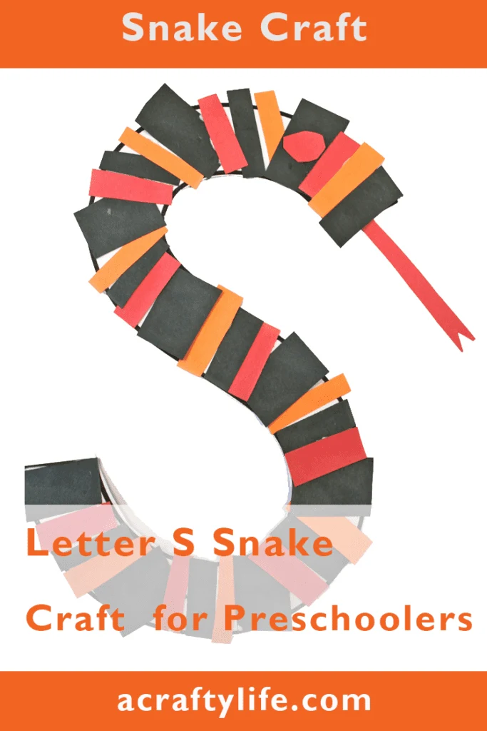 Easy letter s snake craft for preschoolers to make
