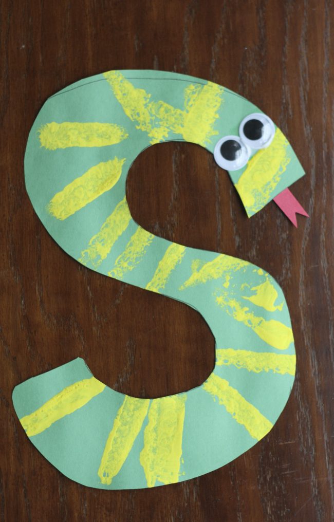 S is for snake alphabet craft