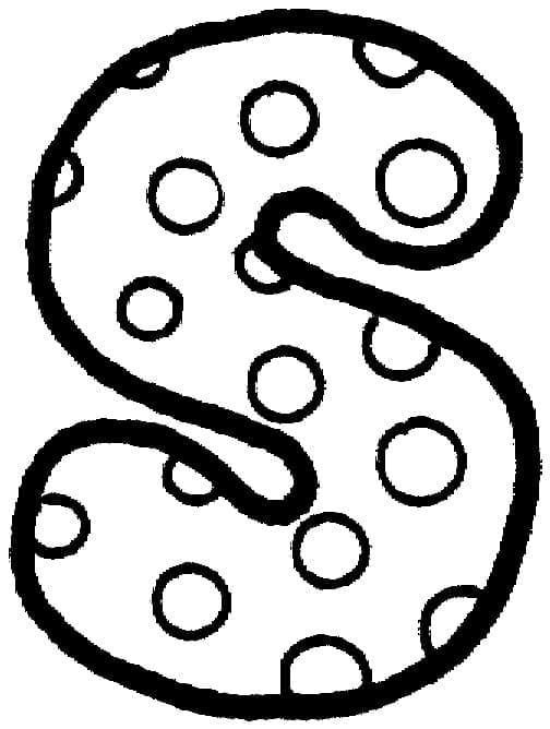Cute letter s coloring page