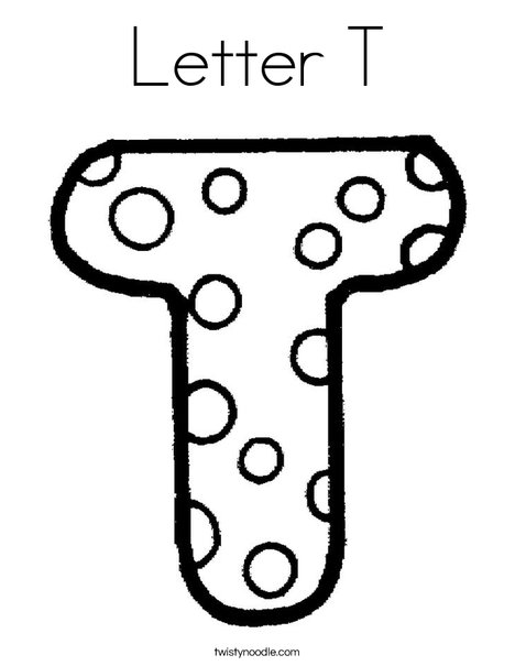 Letter t coloring page