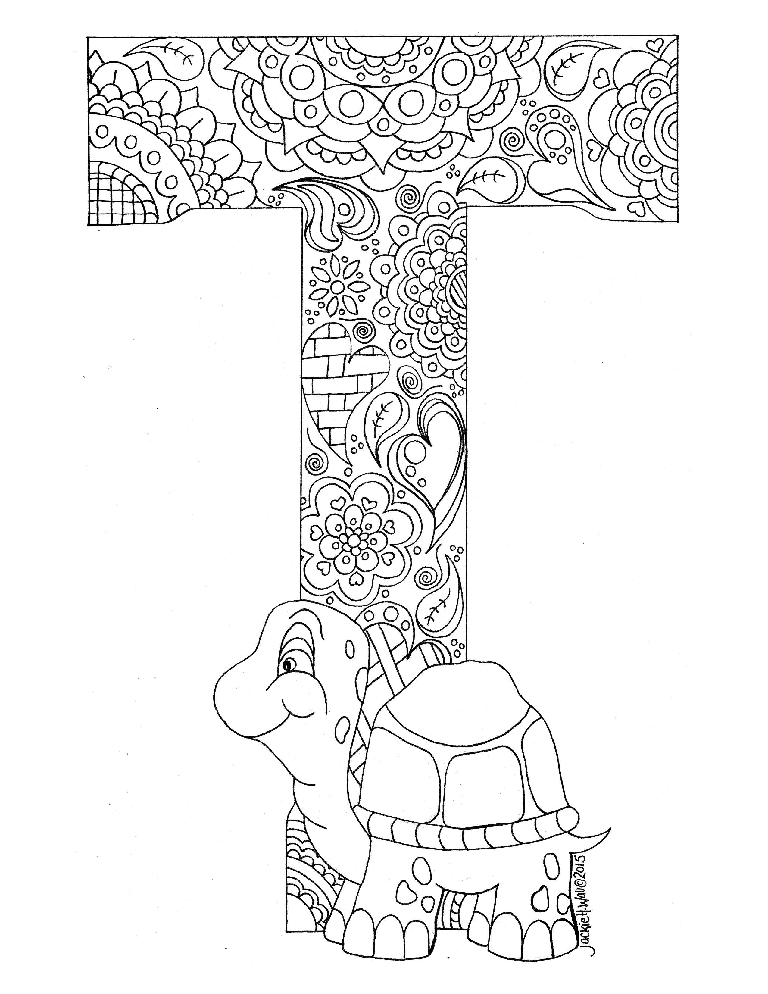 Letter t colouring page â jackie wall studio