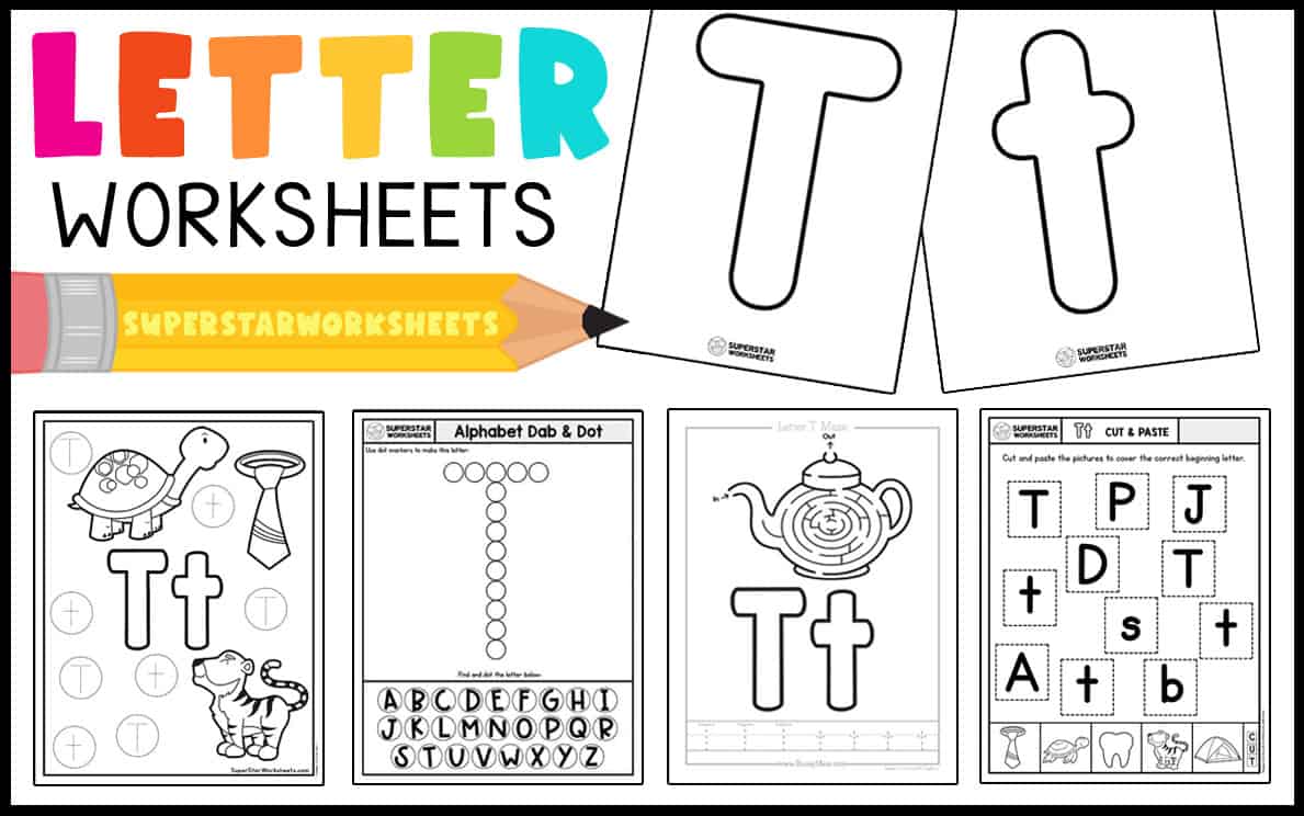 Letter t worksheets