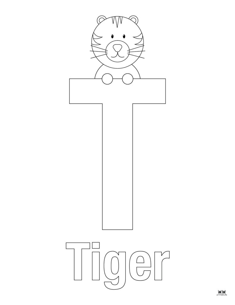 Letter t coloring pages