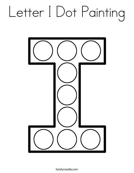 Letter i dot painting coloring page