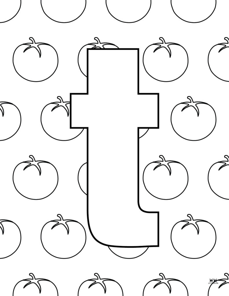 Letter t coloring pages