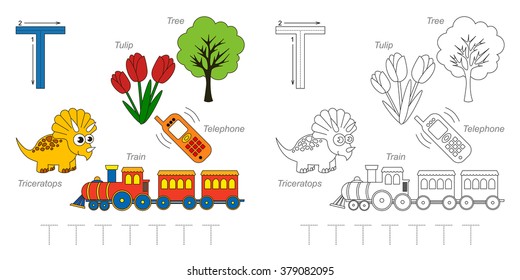 Letter t worksheets over royalty