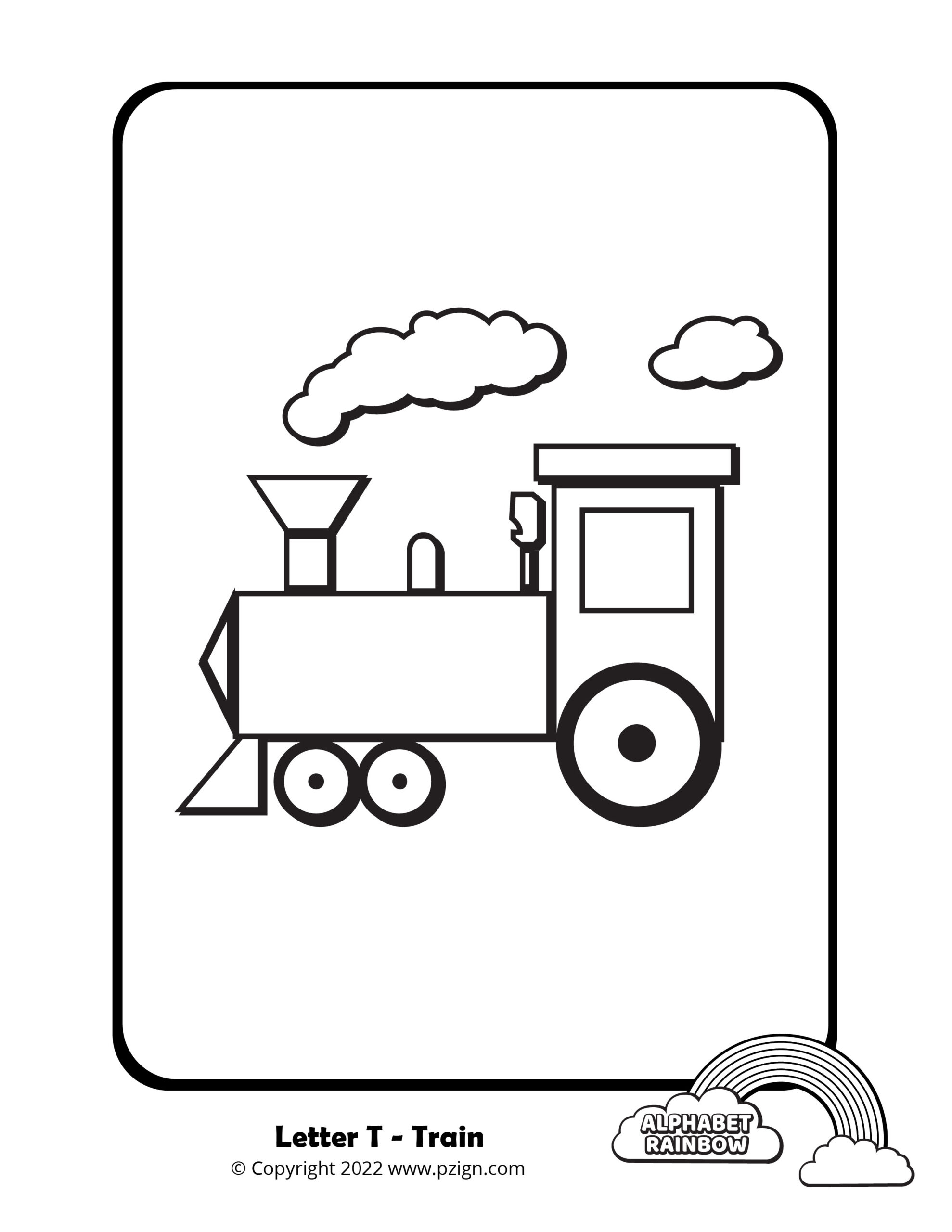 Alphabet rainbow â letter t coloring pages
