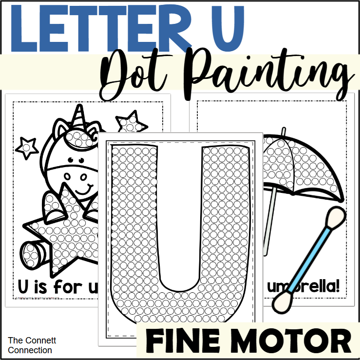 Letter u dot painting activity made by teachers