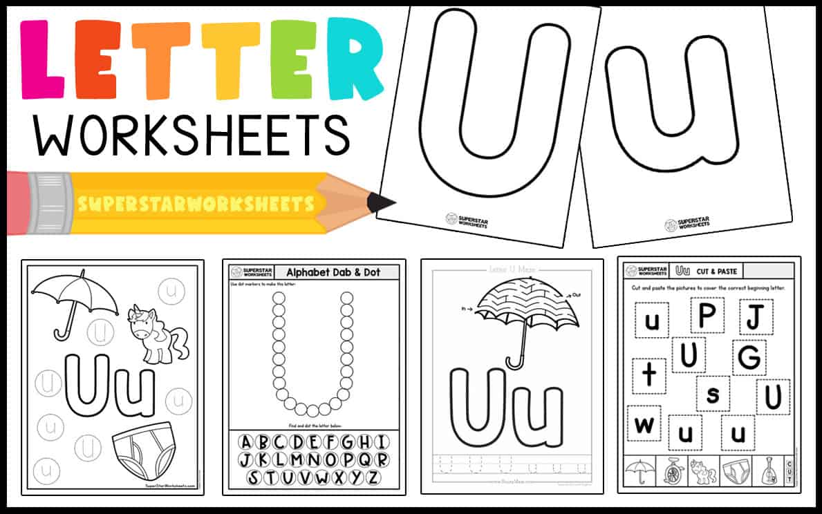 Letter u worksheets