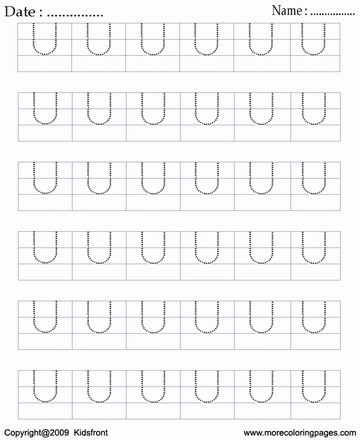 Printable block letter dot to dots u coloring worksheets free online coloring pages