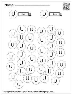 Letter u free dot markers coloring pages dot markers alphabet worksheets kindergarten alphabet worksheets preschool