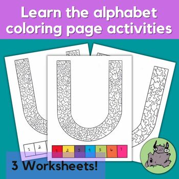 Learning the alphabet coloring pages letter u pre