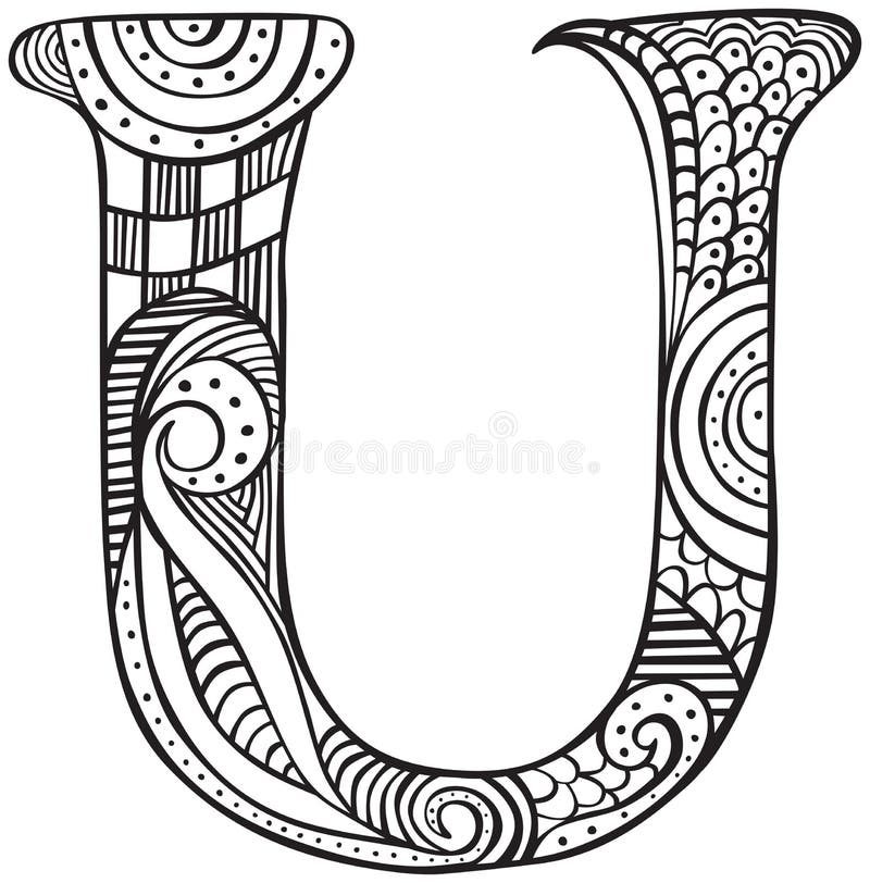 Illustrated letter u stock vector illustration of template