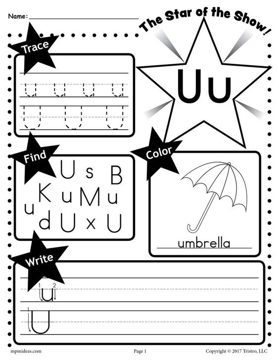 Letter u worksheet tracing coloring writing more preschool letters kindergarten worksheets printable kindergarten worksheets