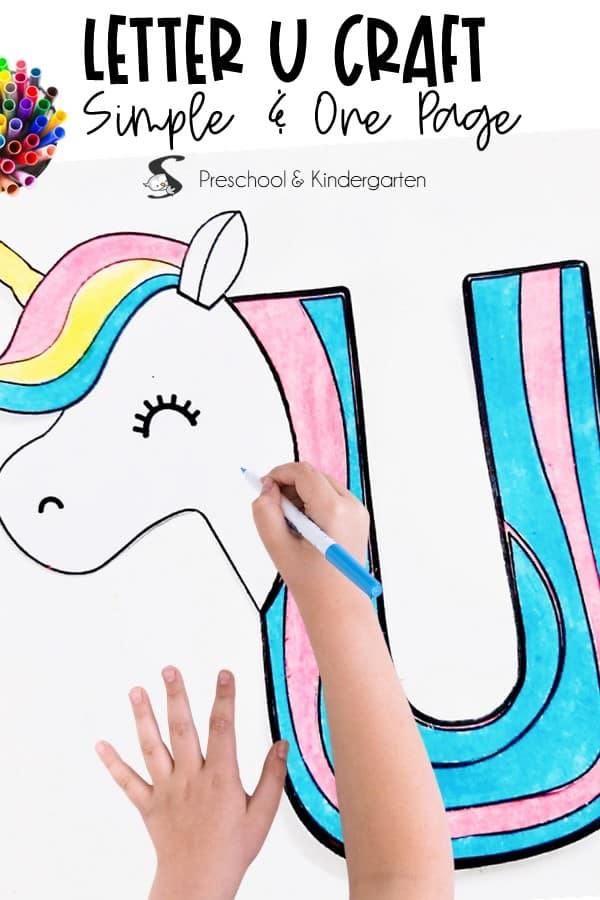 Cute easy unicorn craft letter u teaching plan