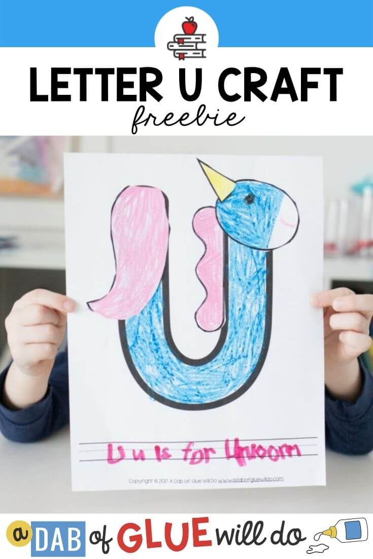 Animal alphabet u is for unicorn craft