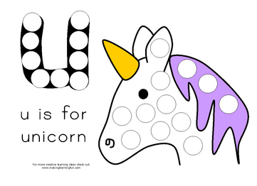 Muck monsters letter u u is for unicornmagnet page