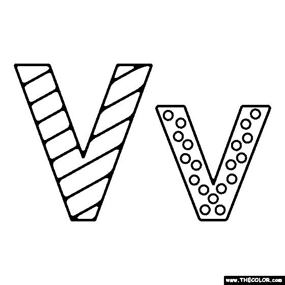 Letter v coloring page